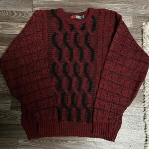 Men's Red and Black Sweater